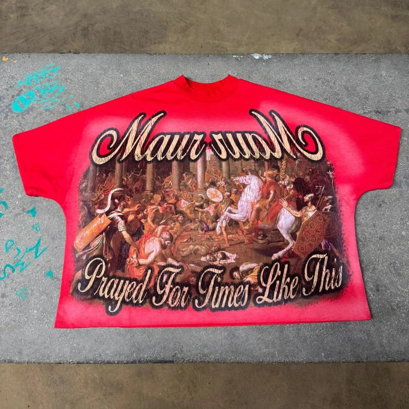 Y2k Streetwear Boxy Short T-shirt Retro Renaissance Graphic Unisex Sweatshirt Summer Hot New Styles Cotton Casual Short Sleeve