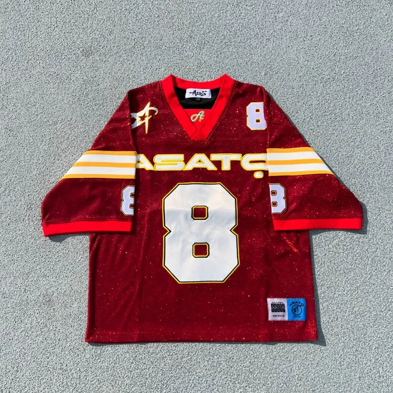 Y2K T shirt oversized fluorescent digital quick drying loose fitting jersey embroidered graphic shirts retro unisex street shirt