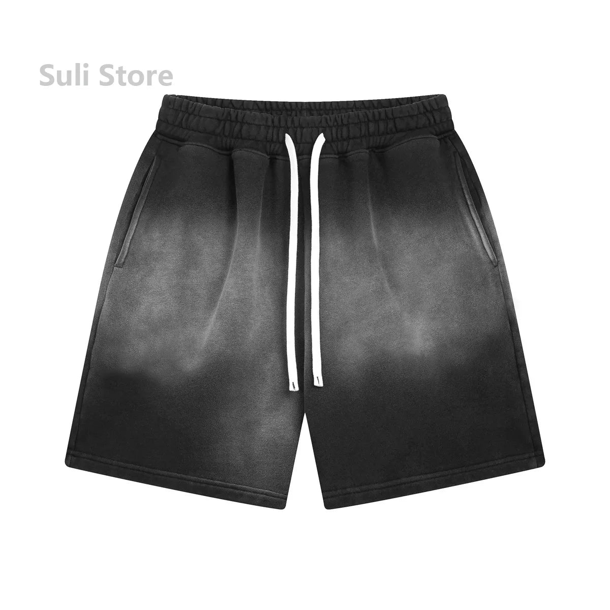2025 Summer Washing Water To Make Old American Retro Street Trend Brand Men's Short-sleeved Shorts Set