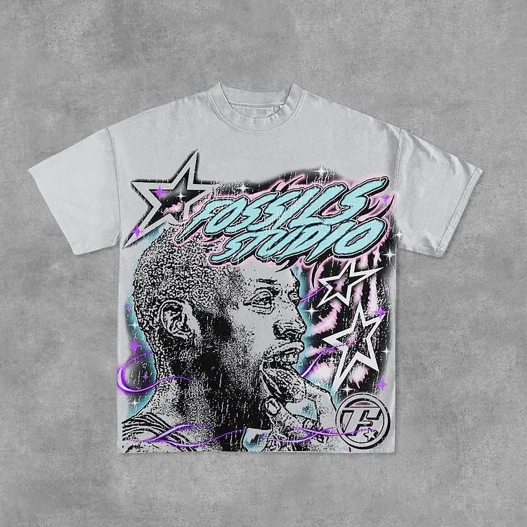 Vintage Basketball Legend Graphic Cotton White Short Sleeve T-Shirt Men Y2K Short Sleeves Oversize Tshirt Streetwear Women Tops
