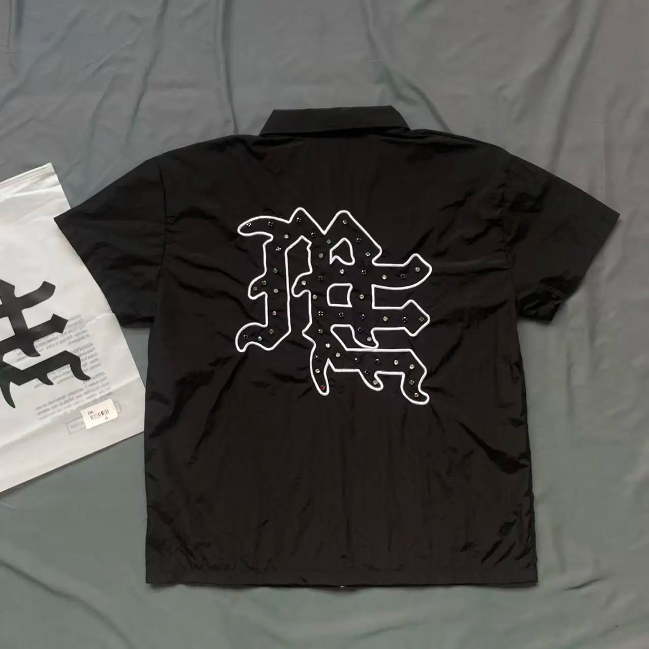 Cardigan Zipper MIXED EMOTION T-shirt Embroidery Diamond Inlaid Men Women Short Sleeve Tops Tee