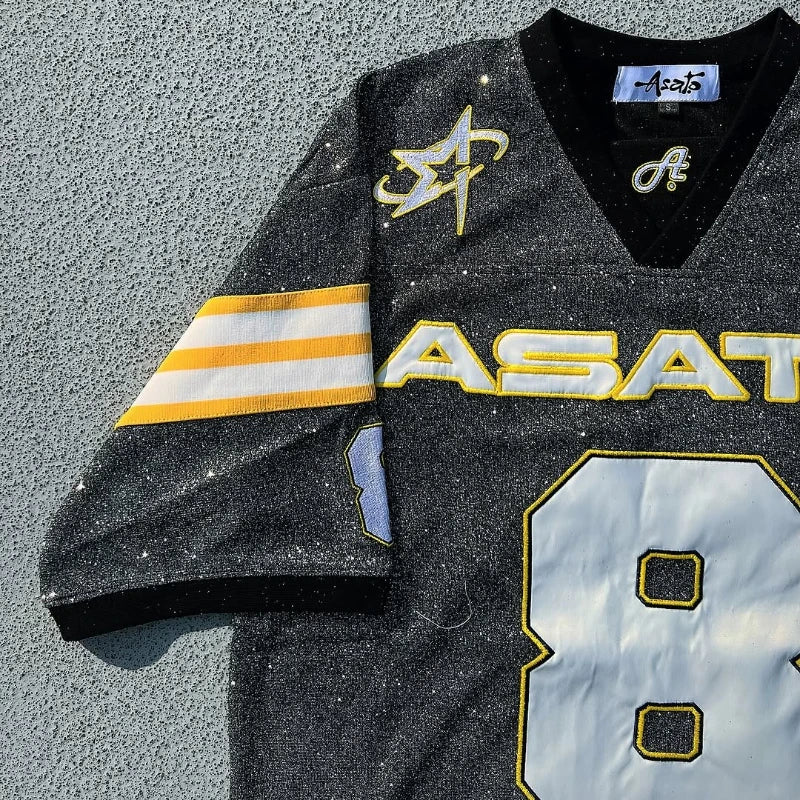 Y2K T shirt oversized fluorescent digital quick drying loose fitting jersey embroidered graphic shirts retro unisex street shirt