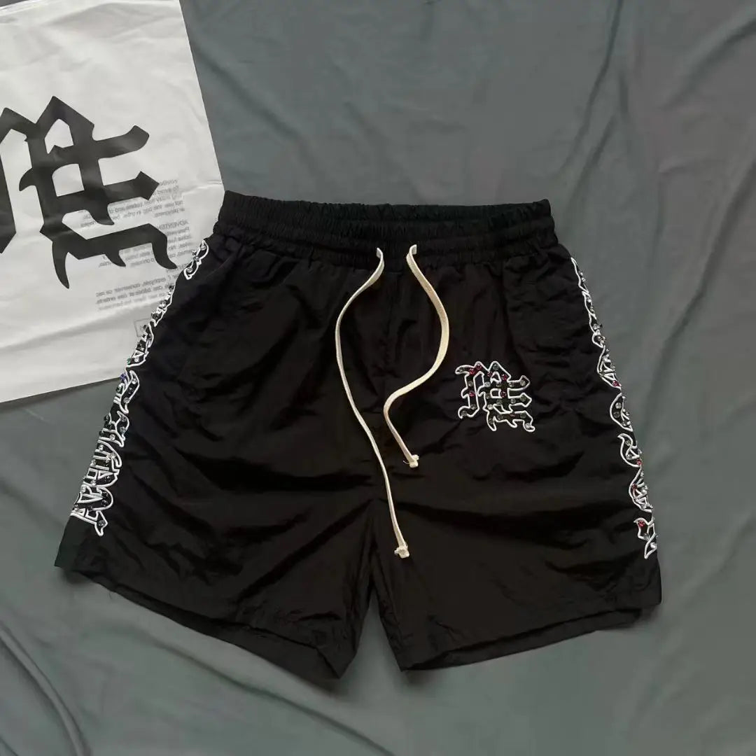 Cardigan Zipper MIXED EMOTION T-shirt Embroidery Diamond Inlaid Men Women Short Sleeve Tops Tee