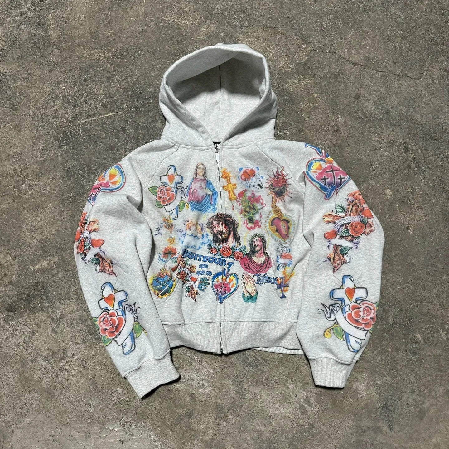 Casual y2k sweatshirt zipper cardigan loose hoodie for women 2024 new versatile printed letters hip-hop geometric pattern