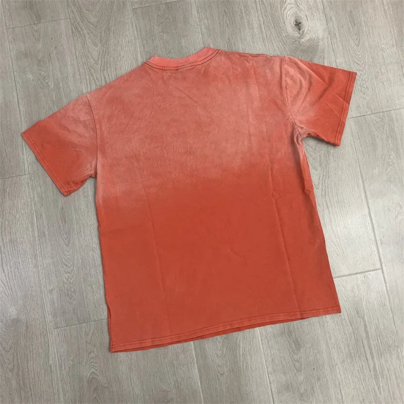 25SS Summer New VALLEY T-Shirts American Washed Pure Cotton Vale Hot Drill Letter Short Sleeve