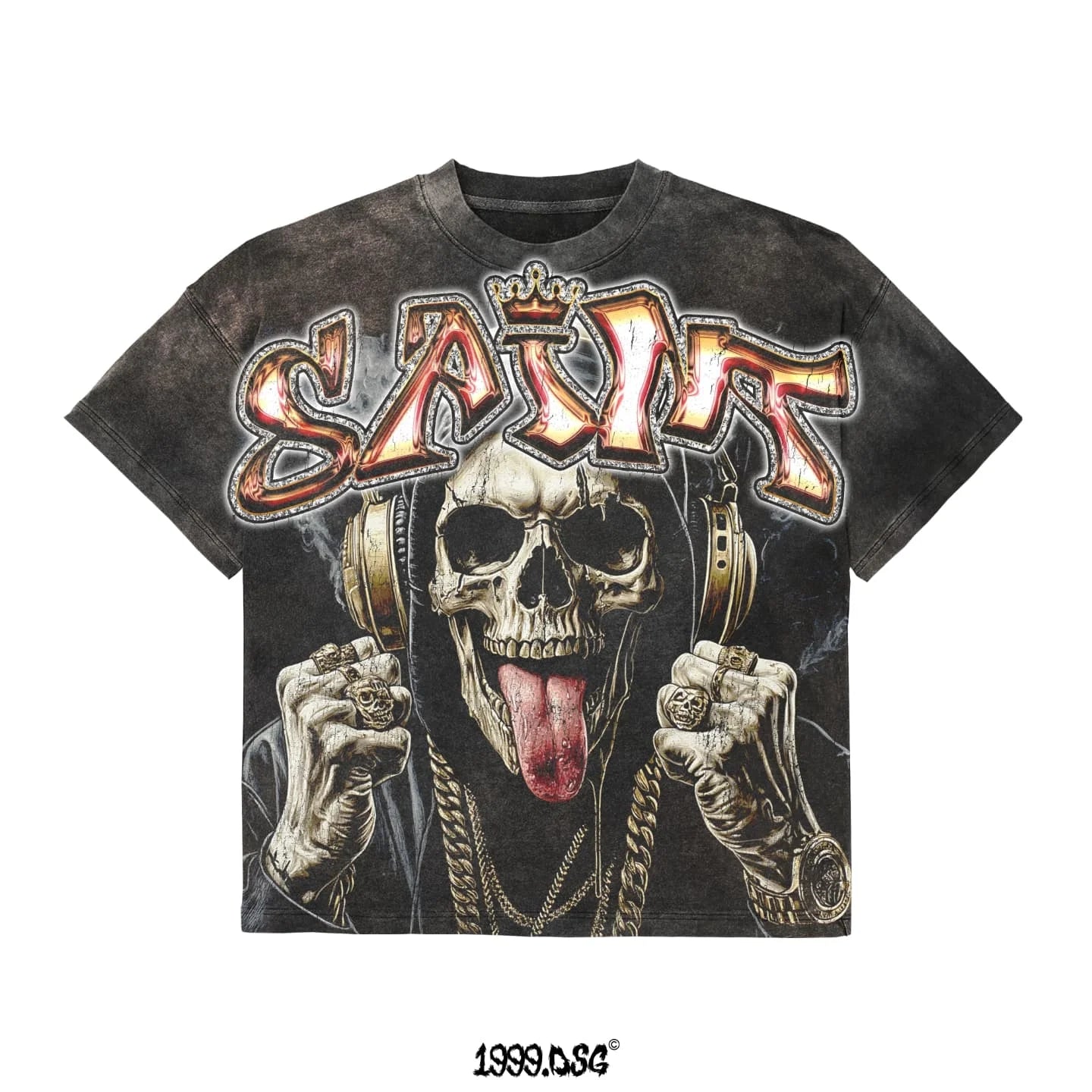 Harajuku vintage skull graphic t shirts oversized y2k top gothic streetwear black short sleeve tops t shirt women clothing