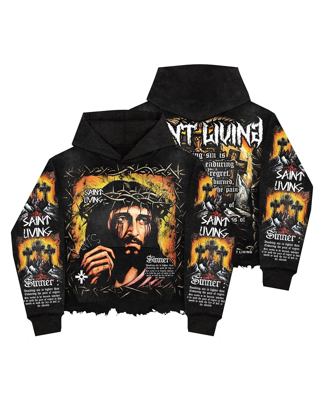 Hip Hop Religious Prints Graphic Letter Hoodies Women Y2k Tops Sweatshirt Oversized Hoodie Women Mens Clothes Streetwear