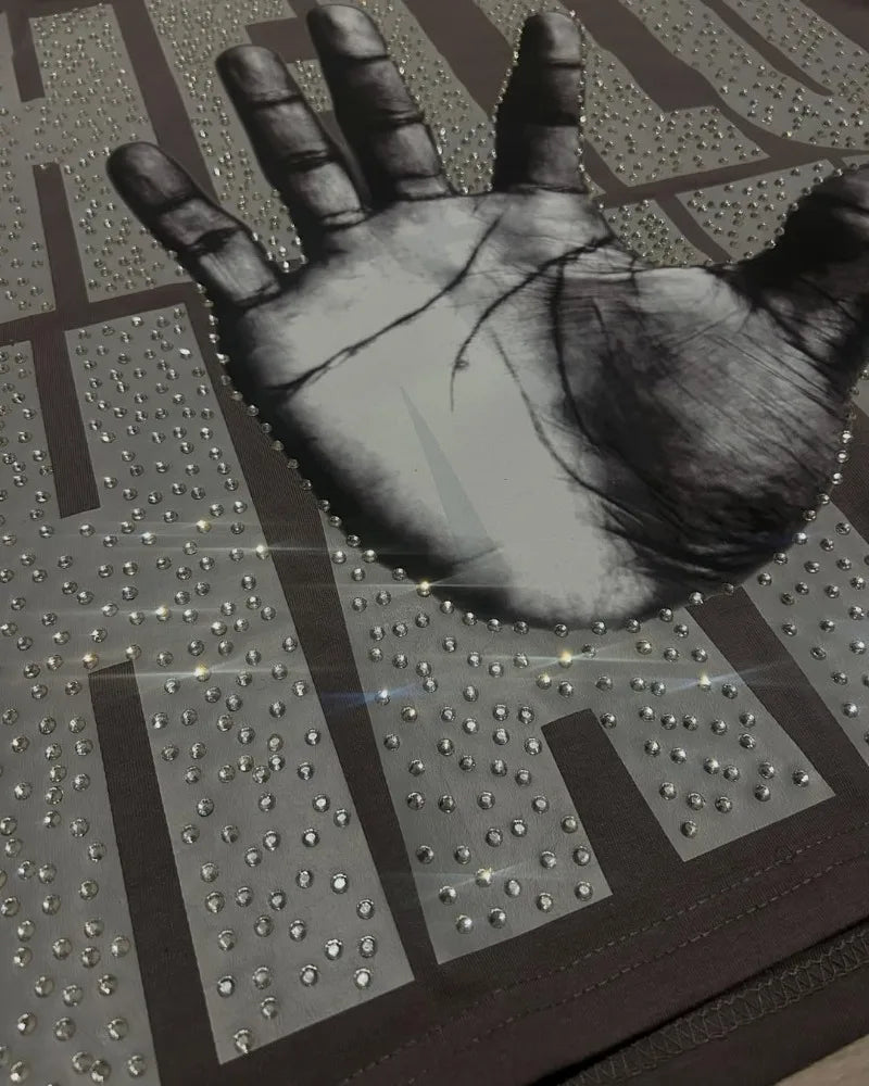 Summer Harajuku Goth Retro Anime Printed Loose Tops Men Y2k Fashion Brand Casual Loose Super Large Short-sleeved T-shirt Women