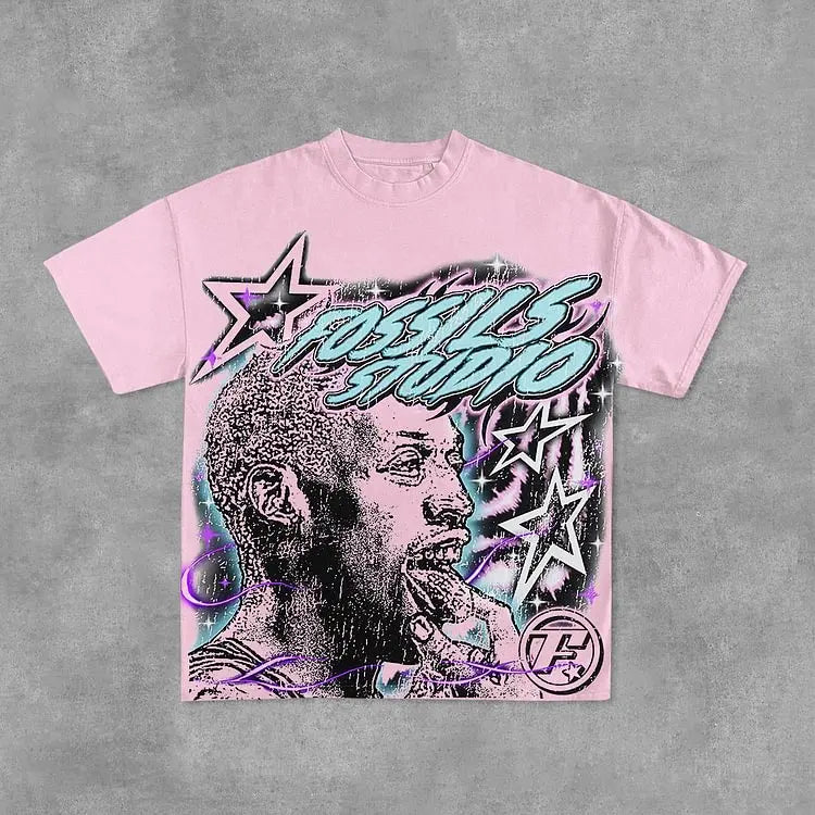 Vintage Basketball Legend Graphic Cotton White Short Sleeve T-Shirt Men Y2K Short Sleeves Oversize Tshirt Streetwear Women Tops