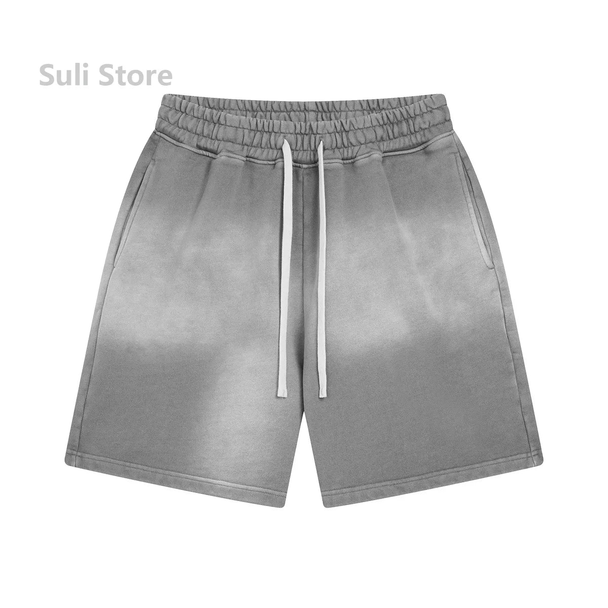 2025 Summer Washing Water To Make Old American Retro Street Trend Brand Men's Short-sleeved Shorts Set