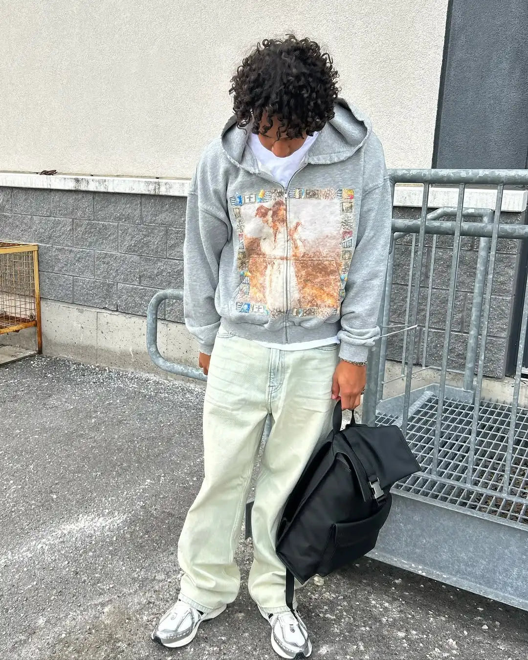 Hip-hop retro spring and autumn men casual hoodie personalized pattern printing Harajuku street men and women sweatshirts