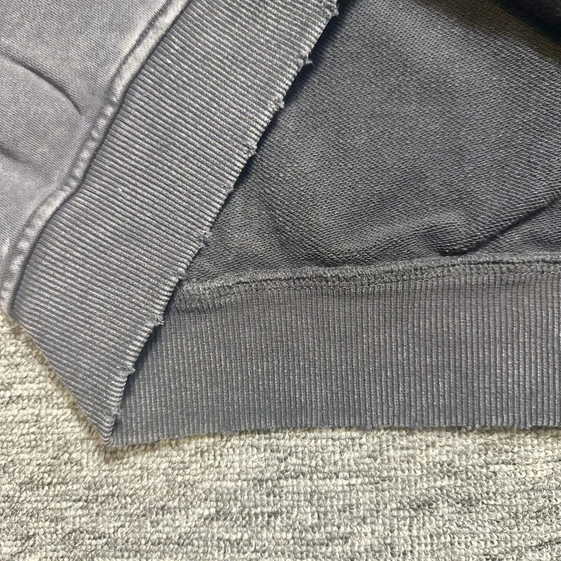 Saint Vintage Distressed Print Zip Up Hoodie Loose Fit Casual Men Sweatshirt Autumn Winter Streetwear Sportswear