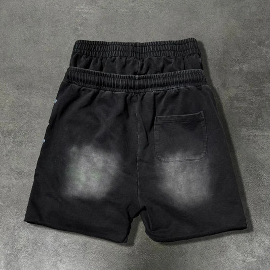 Black Double Cropped Shorts American Casual Loose Straight Leg Five Quarter Pants New Style