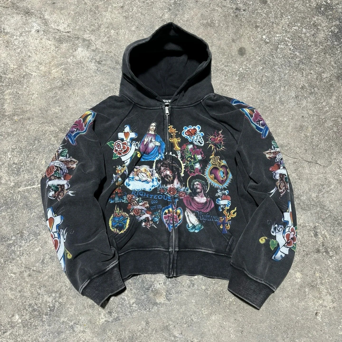 Casual y2k sweatshirt zipper cardigan loose hoodie for women 2024 new versatile printed letters hip-hop geometric pattern
