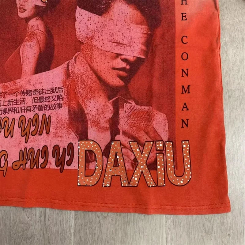 25SS Summer New VALLEY T-Shirts American Washed Pure Cotton Vale Hot Drill Letter Short Sleeve