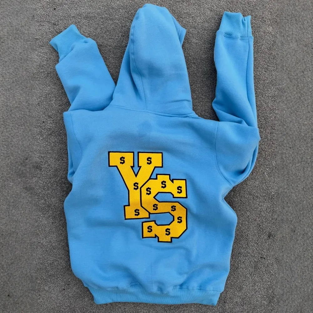 Harajuku hip-hop high street embroidered zipper hoodie men and women's same Y2k 2025 autumn new jacket American retro punk stree