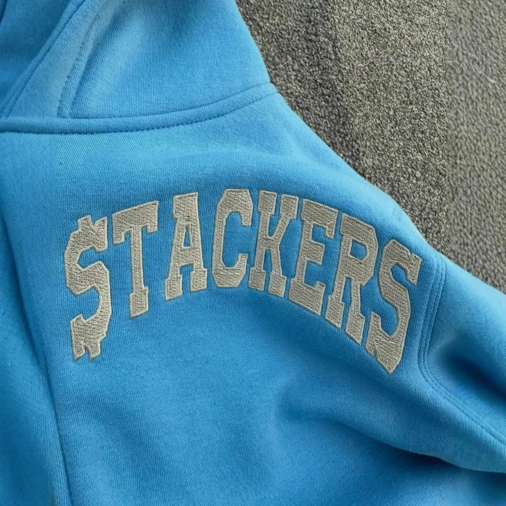 Harajuku hip-hop high street embroidered zipper hoodie men and women's same Y2k 2025 autumn new jacket American retro punk stree