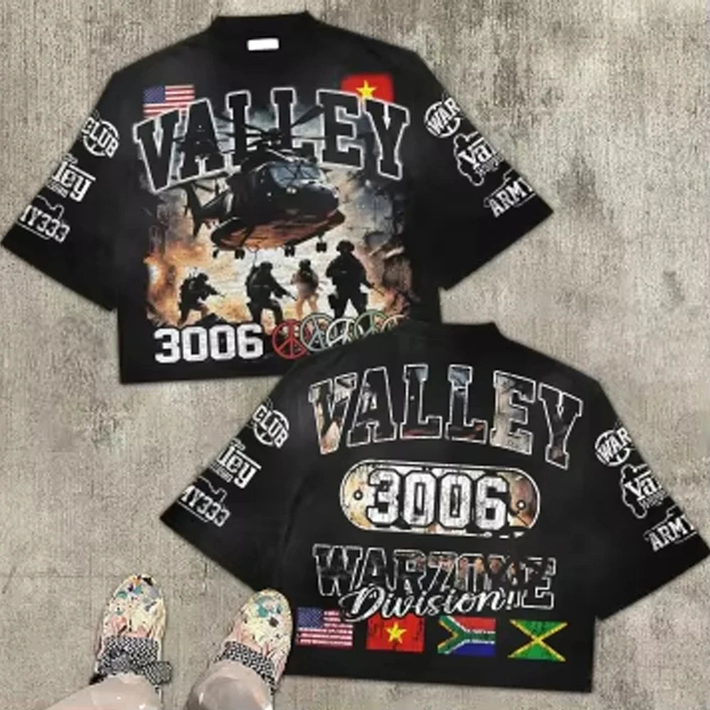 American Graphic 3D T-shirt Cut T-shirt Printed Graphic Men and Women Y2K Street Wear Men's Shirts Kids Tshirt  Woman t-shirts