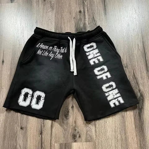 Vintage Word Graphic Drawstring Casual Pocket Shorts Shorts for Men Men Clothing